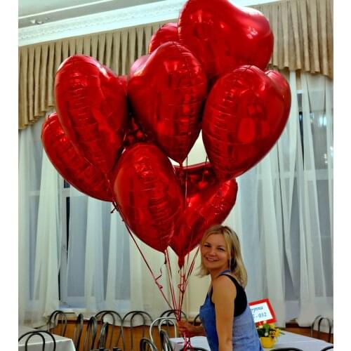 36inch Red Heart Balloons Inflatable Foil Balloon Baby Shower Valentines Day Wedding Decoration Helium Globos Supplies Wholesale