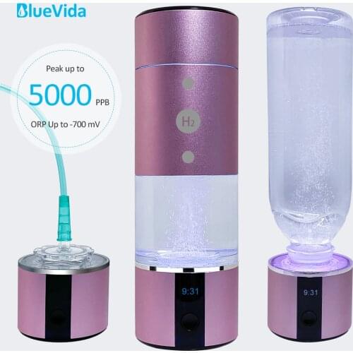 Nano Hydrogen Water Generator Bottle DuPont Super Saturation Max 5000ppb Absorb Gas Inhaler with Bottle Adapter Time 3 Uses Ways