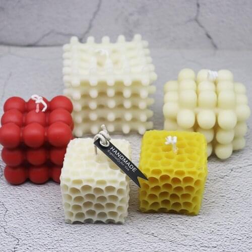 New 3D Square Cube Silicone Candle Mould DIY Handmade Aromatherapy Candle Making Material Supplies Wax Soap Mold Home Decoration