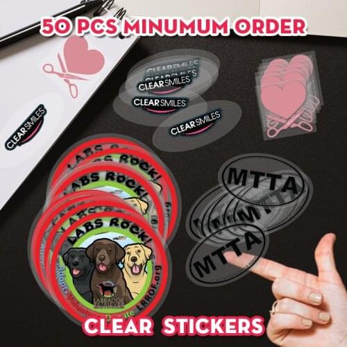 Transparent Logo Text clear sticker for Window Door Car and Motorcycle Waterproof Label Stickers Vinyl Paper for decoration
