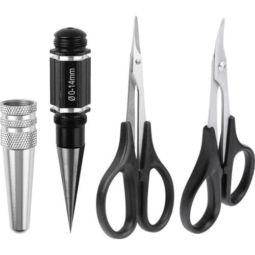 RC Body Reamer Curved Scissors & Straight Scissors RC Car Body Shell Plastic Trimming Tools Set (3-Pack)