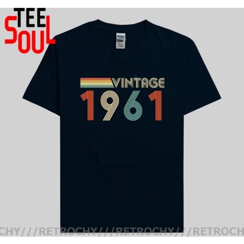 Retrochy Vintage Retro 1961 T-Shirt 60th Birthday Tee Shirt Born in 1961 T shirt 60 Years Old Club Tshirt 60s man Brand Clothing