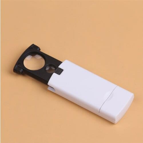 BIJIA Handheld Portable Pull-Up with LED Light 20x 45x Magnifier High-Blende Jewelry Mirror 92045