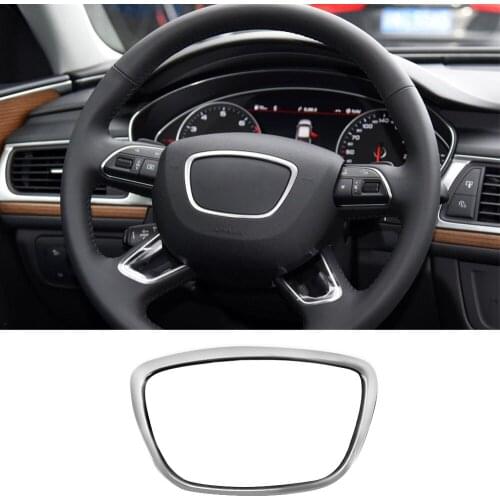 Silver Steering Cover Steering Wheel Ring Sticker For Audi A3 A6L A4L A8 Q3 Q5 Q7 Car Interior Sticker Auto Tuning Accessories