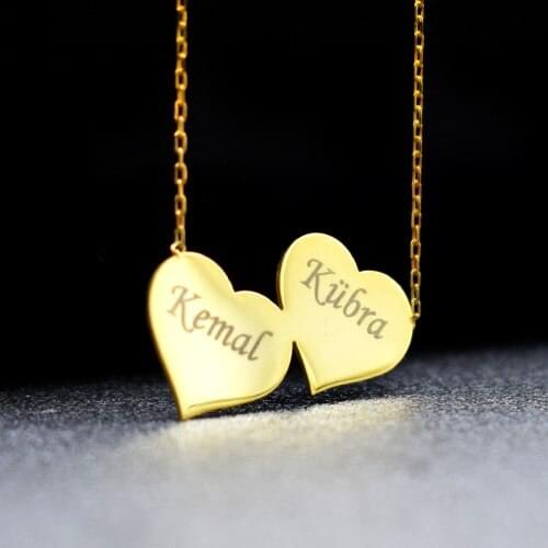 DOUBLE HEARTED GIFT SILVER NECKLACE