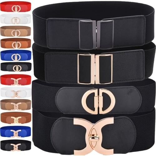 Women Plus Elastic Stretchy Retro Wide Waist Cinch Belt Cummerbund Black Wide Belts for Women Strap Waist Female Girls