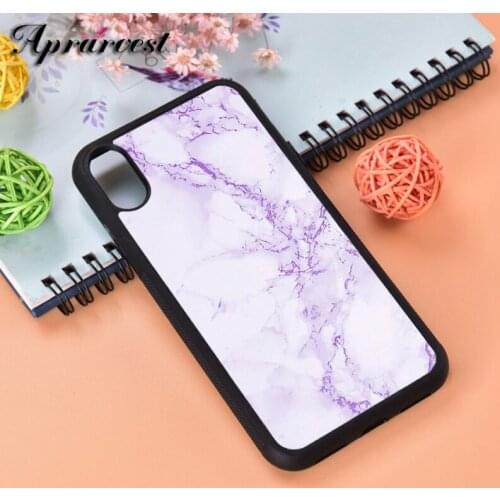 Aprarvest Purple violet and white marble Silicone Rubber Phone Case Cover For iPhone 6 6S 7 8 PLUS X XS XR 11 12 MINI PRO MAX