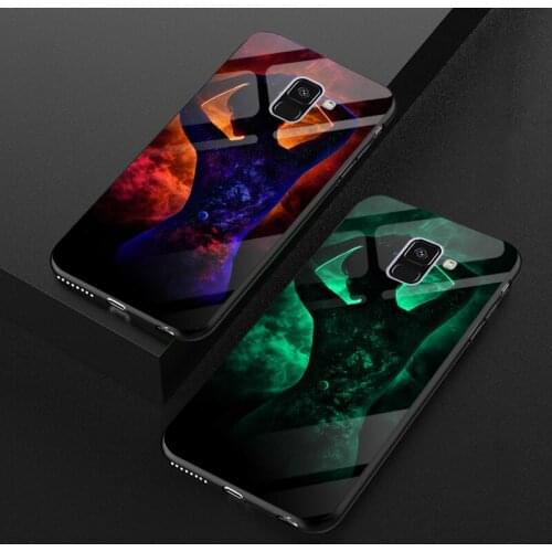 Tempered Glass Luminous Case For Samsung Galaxy A7 2018 Luminous Sexy Girl Glow Silicone Cover For Samsung A6 A8 Plus
