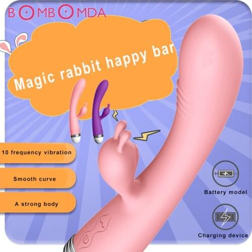 Vaginal Shocker USB Rechargeable Orgasm Toys For Women Masturbate Sex Shops Female Rabbit Dildo Vibrator 10 Frequencies G Spot