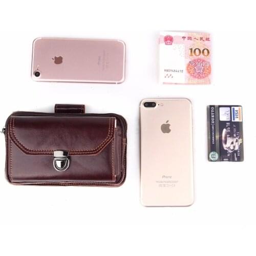 Genuine Cow Leather Belt Clip Phone Case Dual Pouch For LG U/V30/X venture/K10 (2017),K8 (2017),K4 (2017),Stylus 3/X power2/G6