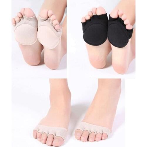 Women Five-finger Open Toe Cushion Pad Half Foot Pads Summer Non-slip High Heels Flats Socks Pain Relief Foot Care Inserts