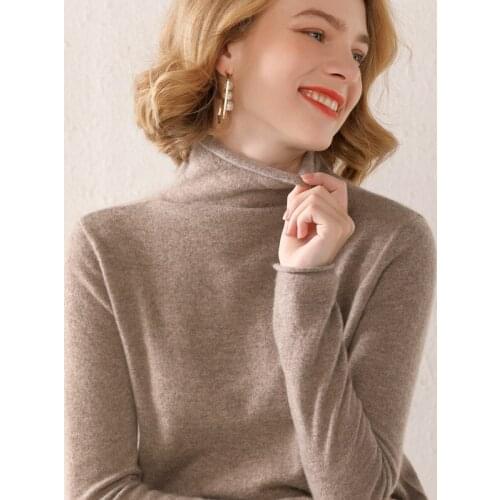 Cashmere sweater women autumn/winter 2021 Korean high neck long sleeve pullover women pullover women plus size sweater