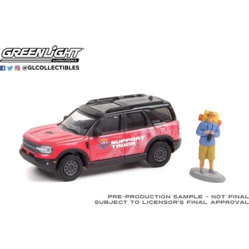 1:64 GreenLight 2021 Ford Bronco with Backpacker doll Collection of die-cast alloy car model toys gifts