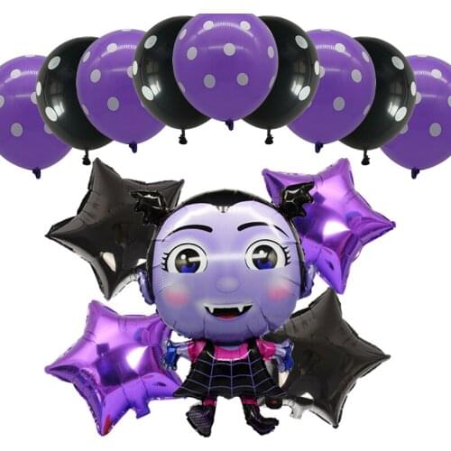 1set Halloween Theme Party Aluminum Foil Balloons Vampire Girl Inflatable Balloon Happy Halloween Party Decoration Supply Globos