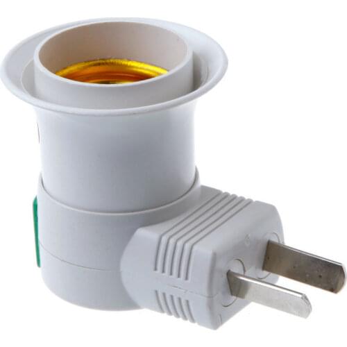 1pc E27 female socket to EU plug adapter with power on-off control switch e27 lamp base