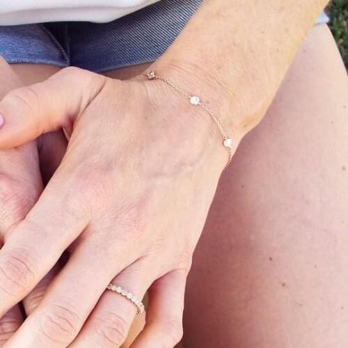 2017 Russia Fashion 2017 new simple bing AAA cz chain statement girl women 925 sterling silver cz station bracelet