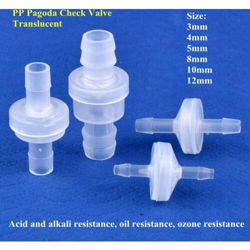 5~200pcs 3~12mm PP Non-Pressure Check Valve Drip Irrigation Hose Pagoda Joint Non-Return Valve Aquarium Tank Pipe One-way Valve