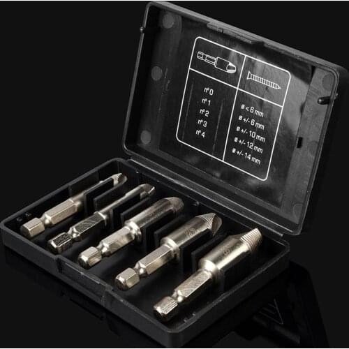 5pcs Damaged Screw Extractor Set Bolt Extractor Tool Stripped Screws Remover Foret Bois Herramientas Ferramentas Taladro Manual