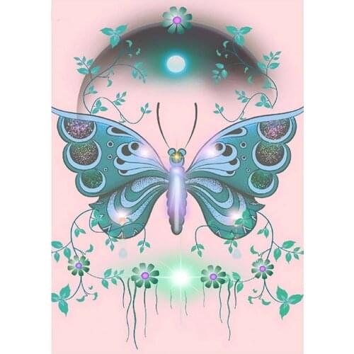 DIY 5D Diamond Painting Abstract Butterfly Flower Diamond Embroidery Cross Stitch Full Round Square Drill Mosaic A1876