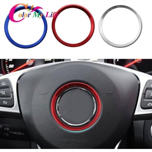 Car Steering Wheel Center Sticker Circle Cover For Mercedes Benz GLE GLA W213 CLA GLK A B C E Series W204 W246 W176 W117 C117