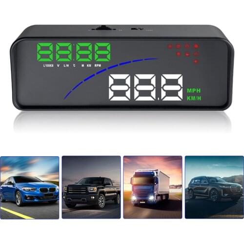 Car HUD Head Up Display Digital Car Speedometer Projector Overspeed Voltage Alarm OBD2 Smart System For Most The Car Dashboard