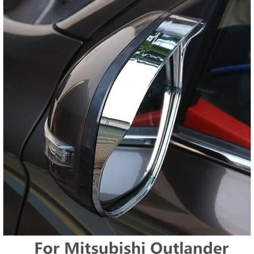 For Mitsubishi Outlander 2016 2017 2018 ABS Chrome Rearview Side Mirror Glass Rain Shield Sun Visor Shade Frame 2PCS/Set