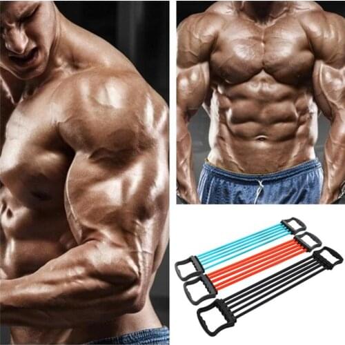 Expander Resistance Bands 90lbs Men Workout Chest Muscle Crossfit Resistance Band Rope Chest Expander Puller Fitness Equipment