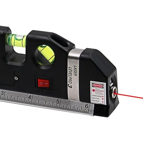 HOT SALE 1Pc Multipurpose Level Laser Horizon Vertical Measure Tape Aligner Bubbles Ruler