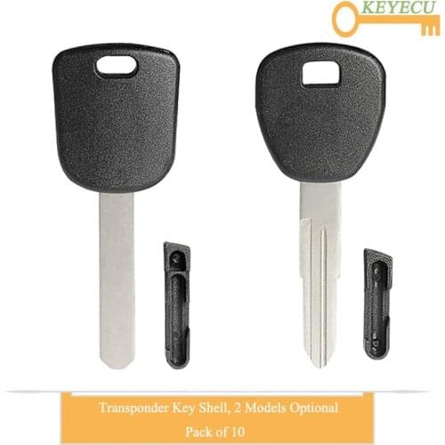 KEYECU 10 Pieces/Lot, Uncut New Transponder Ignition Car Key Shell Case Cover for Honda CR-V XR-V Accord Civic Jade Insight
