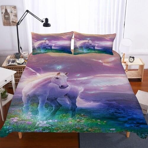 Bedclothes Super Soft Winter Bed Cover 135x200 140x210cm Twin Baby Bed Bedclothes Double Single Bed Set Unicorn Crib Bedding 3d
