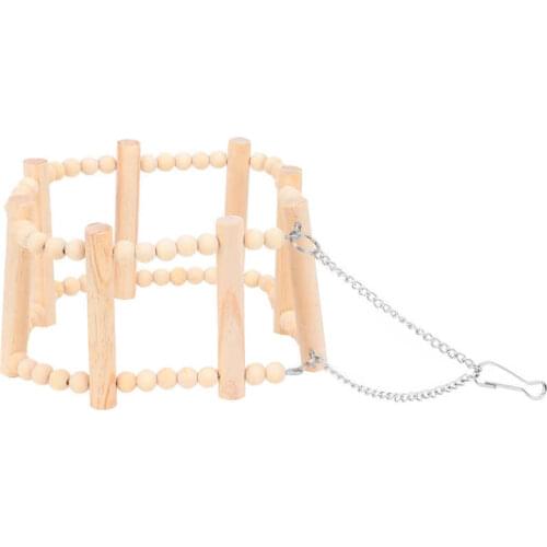 Chicken feeder Farm Animal Feeding Eqipment Bird Ladders Round Wooden Climbing Toys Circle‑Shaped Swing Toys for