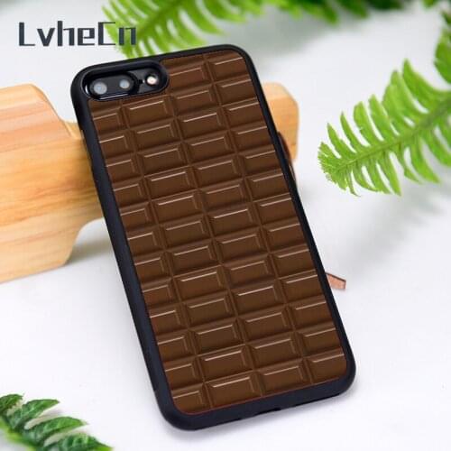 LvheCn Silicone Rubber Phone Case Cover for iPhone 6 6S 7 8 Plus X XS XR 11 12 Mini Pro Max Chocolate Bar