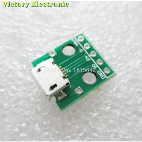 MICRO USB transformed into DIP, 5PCS/Lot female seat B type, patch turn into DIP transfer board welded female seat
