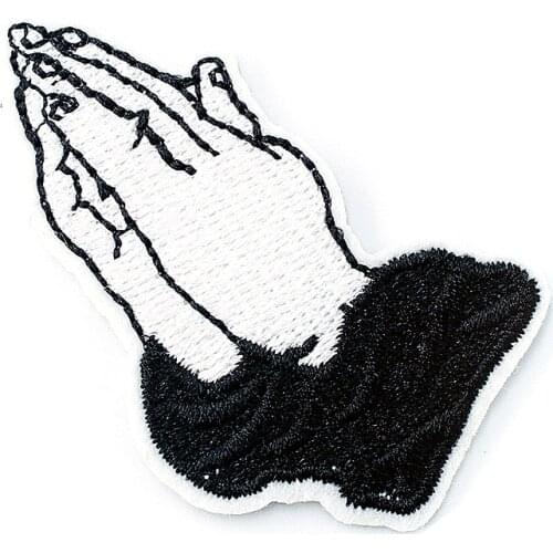 Pray (Size:4.0x6.1cm) DIY Badges Cloth Jeans Cowboy Patch Clothes Down Jackets Decoration Applique Hippie Swing Badge Patches