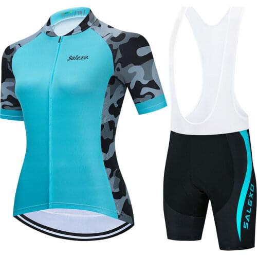 2021 Women Summer New Cycling Clothing Team Short Sleeve Jersey Set Road Bike Short Clothes Bicycle Cycling Jersey Set Shirt