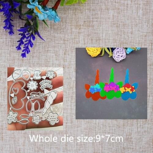 New Creative Unicorn Christmas Heart Cutting Die for Decoration Scrapbooking Embossing Stencil Template DIY Craft for 90x70mm