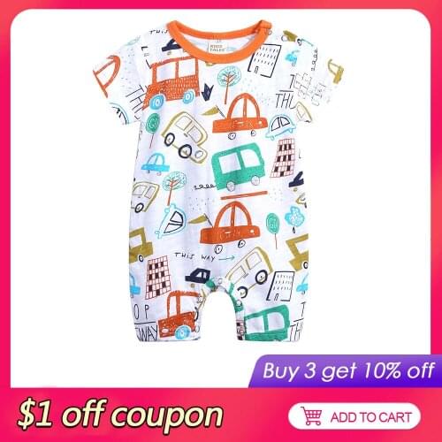 Cartoon Baby Boy Clothes Summer Baby Clothes Girls Romper Cotton Short Sleeve Toddler Rompers Newborn Clothing 3-18 Months