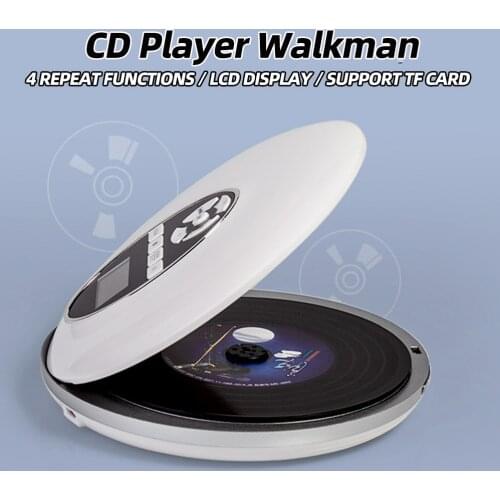 Portable CD Player Anti-Skid Small Music CD Walkman for Home Travel Car with LCD Display Support TF Card Personal Music Player