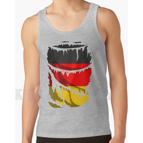 Torn Fabric With Flag Of Germany Tank Tops Vest 100% Cotton Germany Flag Germany Flag German Berlin Deutchland