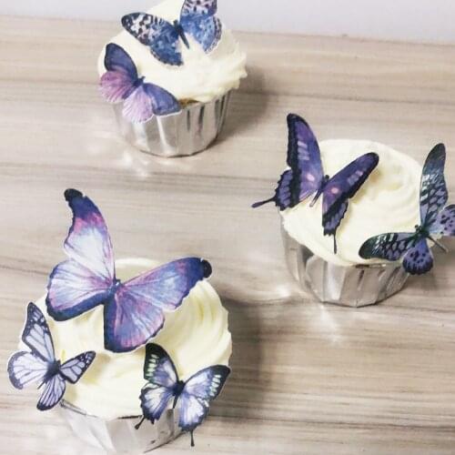 Easter Edible 36pcs Wafer Butterfly Birthday Wedding Cakes Decoration Party Supply Cake Decorating Tools