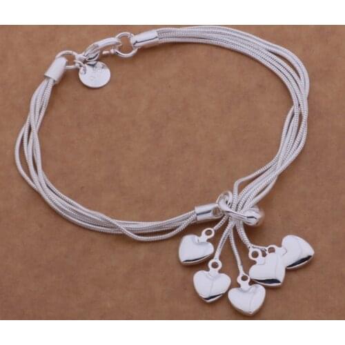 SL-AH015 Wholesale Silver Color Gift Women Lady Nice High Quality Fashion Jewelry Tai Chi Hanging Five Heart /bcdajtka Abcaisja