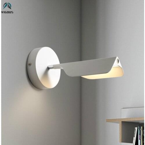 Modern Matte Black / White Metal Led Dimmable Wall Lamp Corridor Minimalism Wall Light Indoor Bracket Light Lamparas Fixtures
