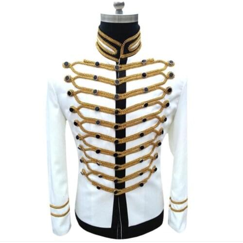 European-style Retro Chinese Style Collar Trendy Show Clothing Fashion Contrast Color Stitching Mens Nightclub Stage Clothing