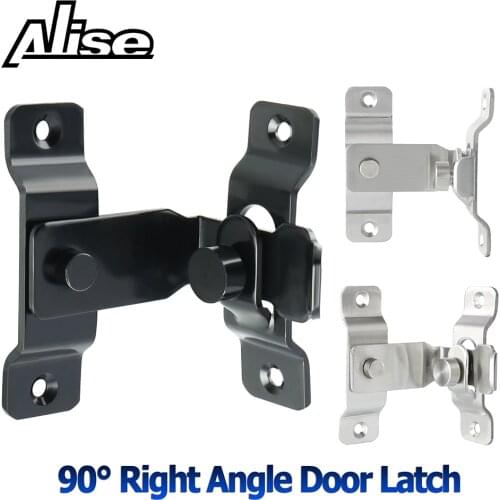 90 Degree Right Angle Door Latch Hasp Bending Latch Barrel Bolt with Screws for Doors Buckle Bolt Sliding Lock stainless steel