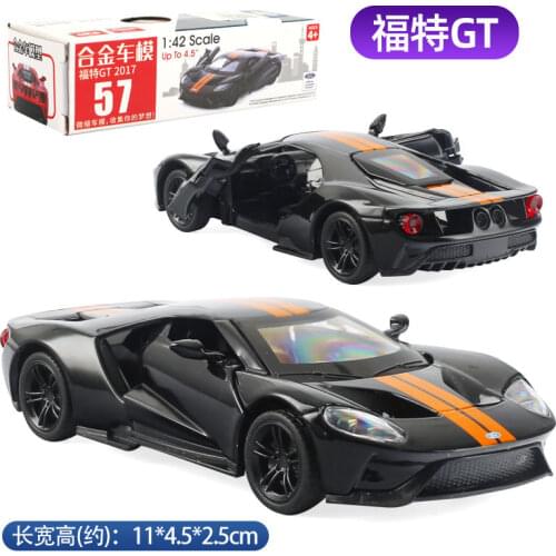 1:42 Scale Diecast Alloy Metal Super Sports Car Model For Ford GT 2017 Collectible Collection Pull Back Toys