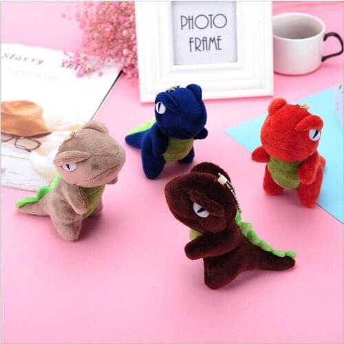 1Pcs Cute New Color Matching Small Dinosaur Plush Toy Doll Stuffed Animallittle Pendant Clothing Bag Accessories 12cm