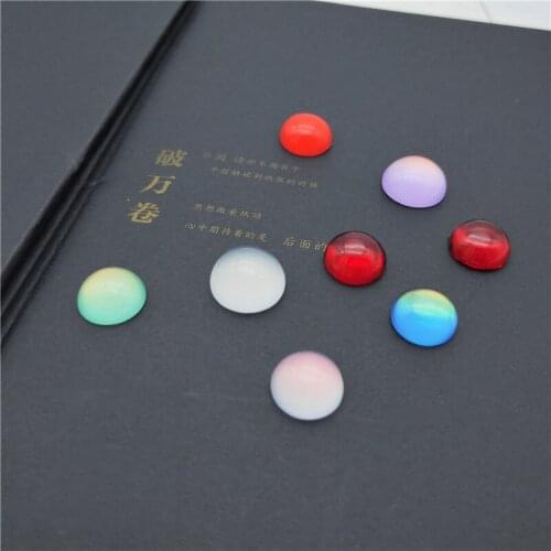 10pcs/lot Colorful Round Flatback 14mm 16mm Resin Cat Eye Cabochon Cameo Bead for DIY Earring Bezel Jewelry Making Findings