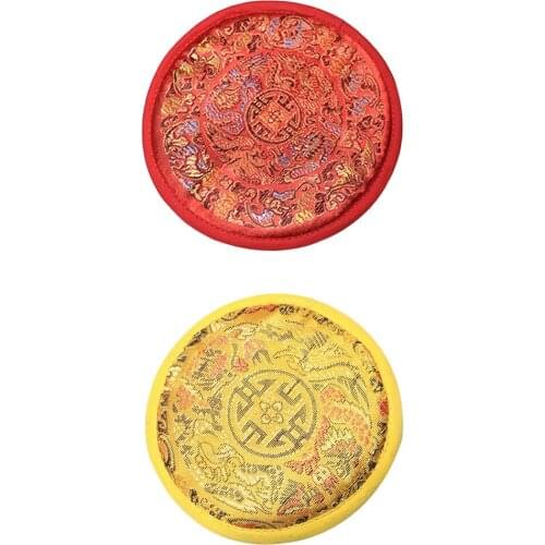 2pcs Tibetan Buddhism Singing Bowl Pillow Red Cloth Singing Bowl Cushion