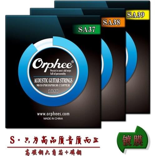 3 Sets Orphee SA37/38/39 Acoustic Guitar Strings Steel Core 90/10 Phosphor Copper Wound 1st-6th Strings