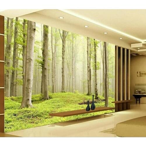 3D Stereo Nature Landscape White Birch Sofa Living Room Bedroom TV Background Wallpaper Nonwovens Large Mural